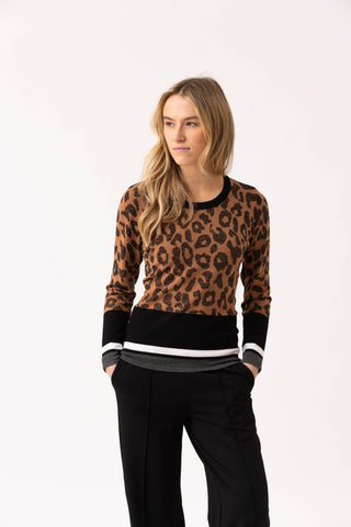 Marble Fashions Animal Print Stripe Jumper