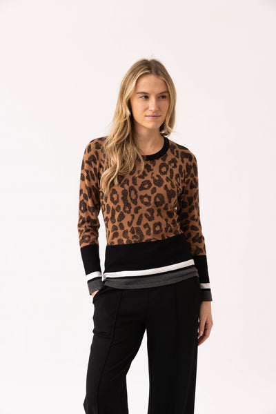 Marble Fashions Animal Print Stripe Jumper