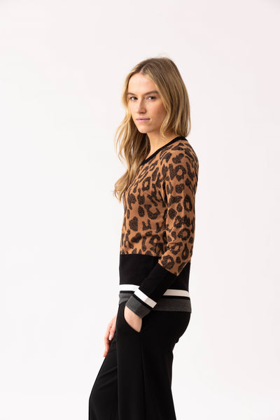 Marble Fashions Animal Print Stripe Jumper