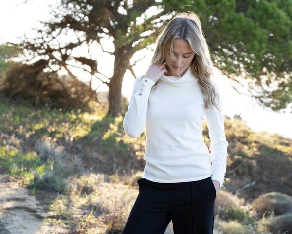 Marble Fashions Cowl Neck Knit - Off White