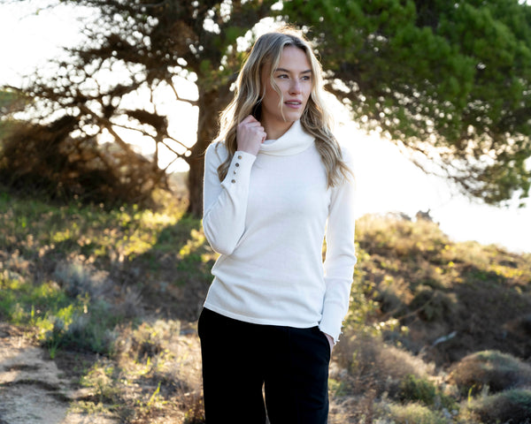 Marble Fashions Cowl Neck Knit - Off White