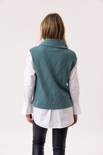 Marble Fashions Cowl Neck Sleeveless Knit - Seafoam