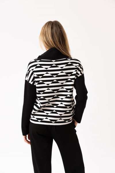 Marble Fashions Pattern Jumper with Button Collar
