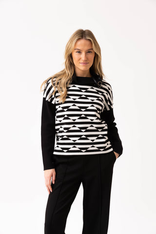 Marble Fashions Pattern Jumper with Button Collar