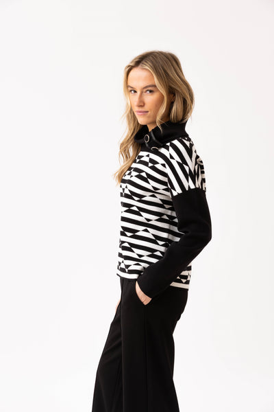 Marble Fashions Pattern Jumper with Button Collar
