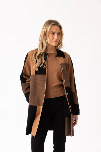 Marble Fashions Check Pattern Coatigan