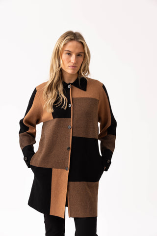 Marble Fashions Check Pattern Coatigan