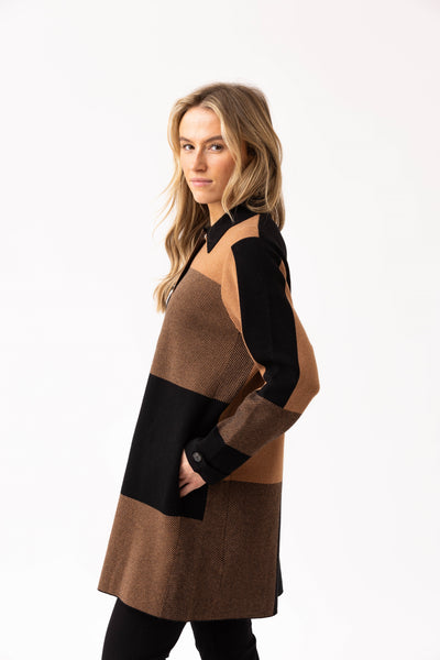 Marble Fashions Check Pattern Coatigan