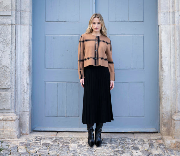 Marble Fashions Windowpane Check Cardigan