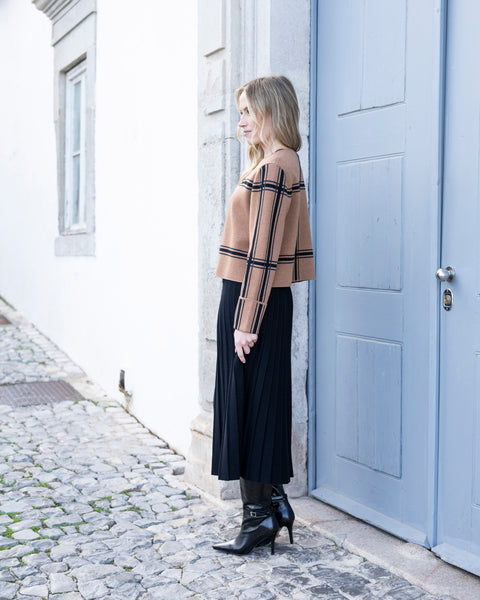 Marble Fashions Windowpane Check Cardigan
