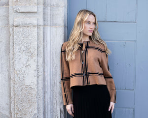 Marble Fashions Windowpane Check Cardigan