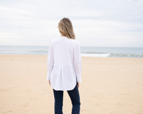 Marble Fashions Longline Jersey With Shirt Detailing