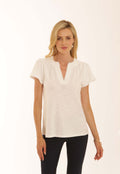 Pomodoro Notch Neck Lace Trim T-Shirt