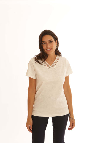 Pomodoro Lace Neck T-Shirt