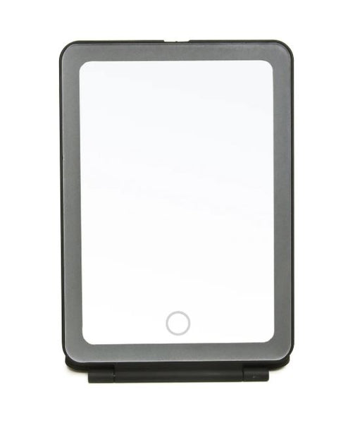 Alice Wheeler LED Light Up Soft Touch Travel Mirror - Black