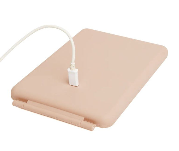 Alice Wheeler LED Light Up Soft Touch Travel Mirror - Pink