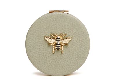 Alice Wheeler Round Compact Mirror - Pistachio