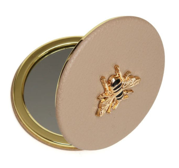 Alice Wheeler Round Compact Mirror - Stone