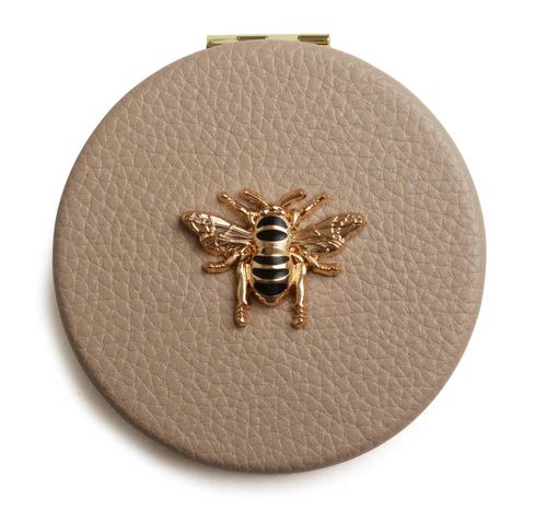 Alice Wheeler Round Compact Mirror - Stone