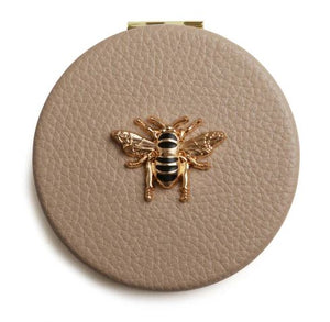 Alice Wheeler Round Compact Mirror - Stone