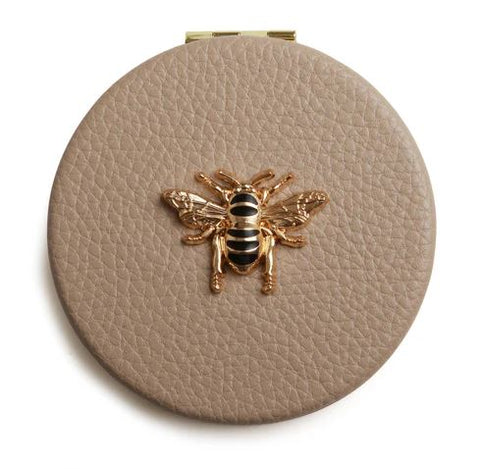 Alice Wheeler Round Compact Mirror - Stone