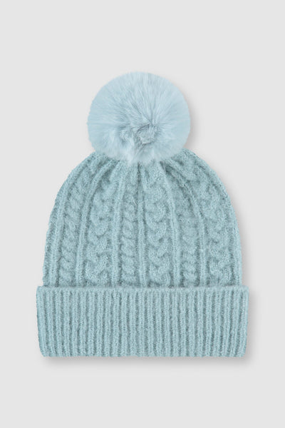 Rino & Pelle Axel Cable Knit Pom Pom Hat