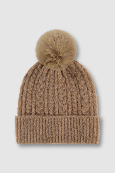 Rino & Pelle Axel Cable Knit Pom Pom Hat