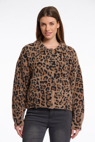 Rino & Pelle Bubbly Leopard Print Boxy Jacket