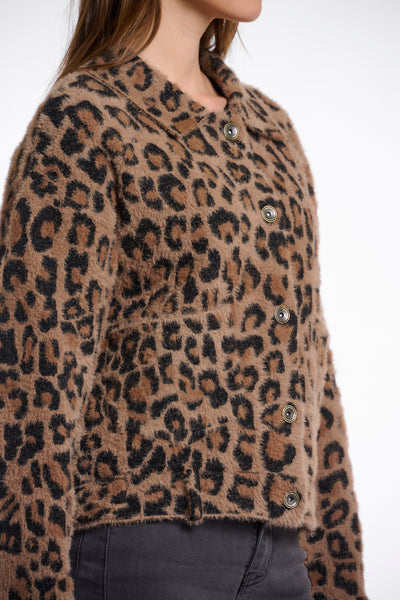 Rino & Pelle Bubbly Leopard Print Boxy Jacket