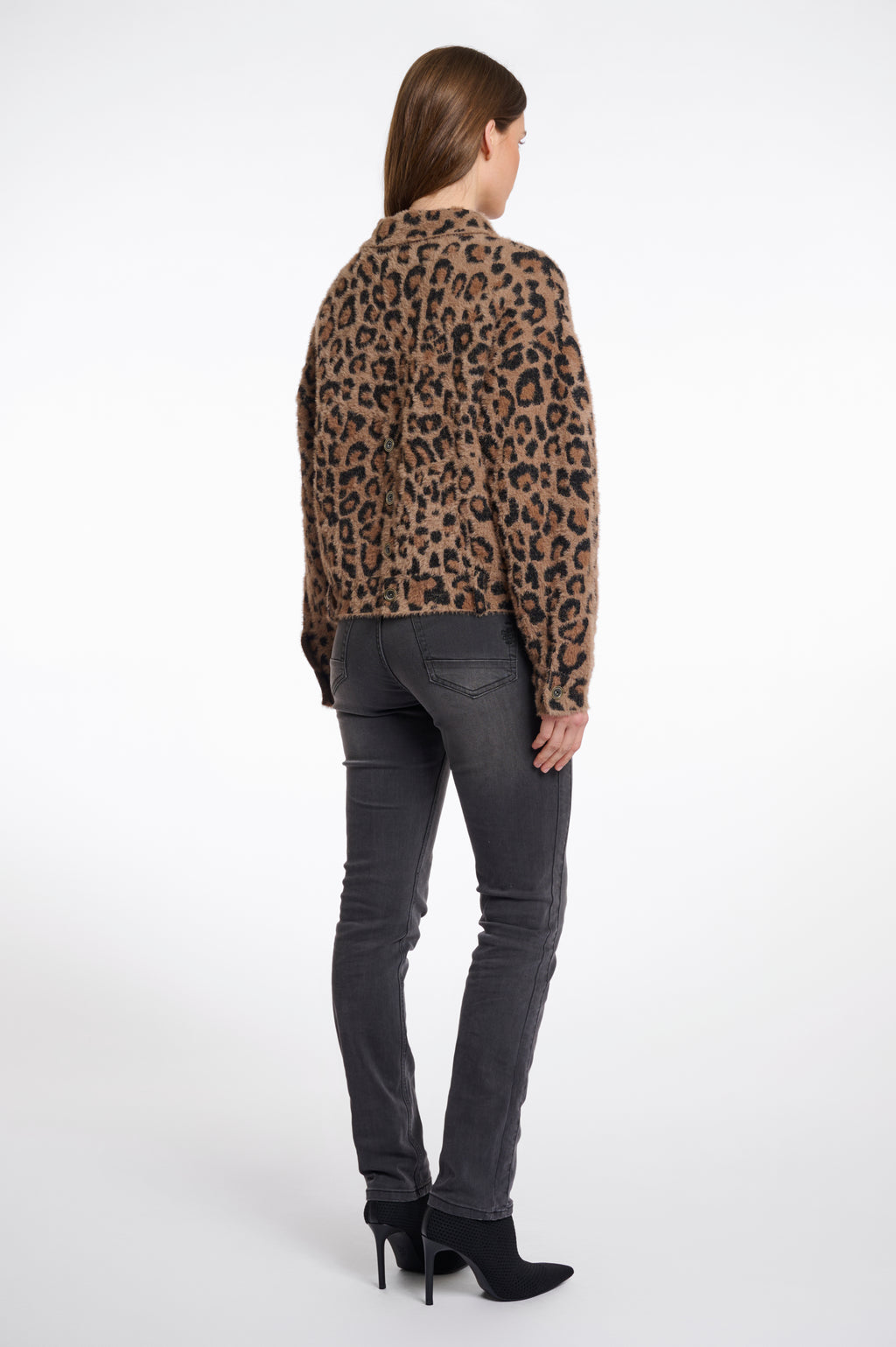 Rino & Pelle Bubbly Leopard Print Boxy Jacket