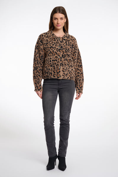 Rino & Pelle Bubbly Leopard Print Boxy Jacket