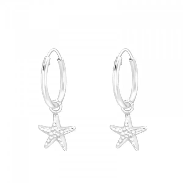 Hollie Tree Starfish Sterling Silver Mini Hoop Earrings