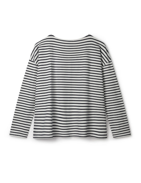 Chalk Bryony Oversized Breton Stripe Top - Navy and cream