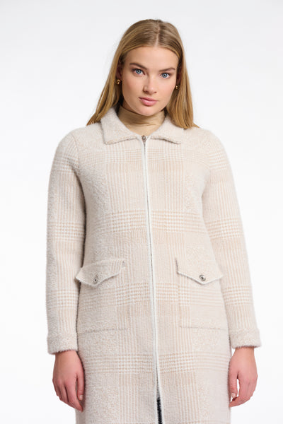 Rino & Pelle Emery Long Zip Check Cardigan