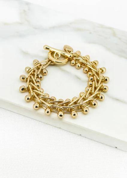 Envy Ball Jointed Chain T-Bar Link Bracelet