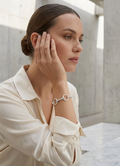 Envy Horsebit Detail Bead Chain Bracelet - Silver