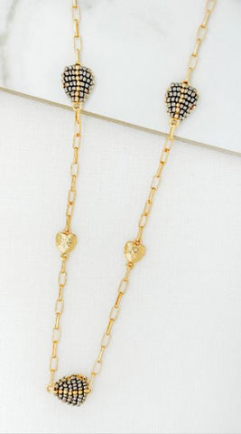 Envy Long Beaded Heart Necklace