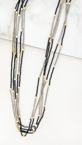 Envy Long Beaded Multi Strand Necklace