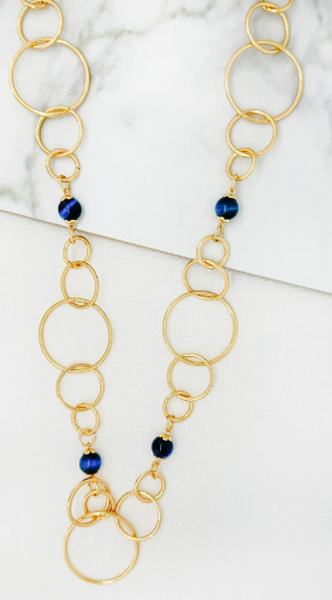 Envy Long Graduated Circle Chain and Bead Necklace