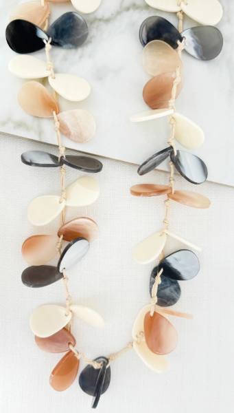 Envy Long Teardrop Petal Resin Necklace
