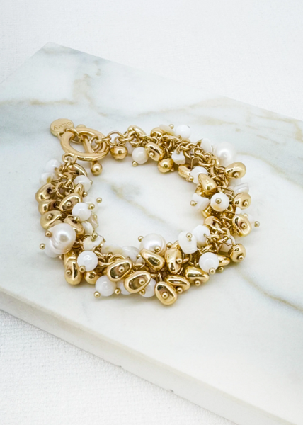 Envy Multi-Bead Short Cluster Bracelet - Gold