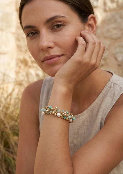 Envy Multi-Bead Short Cluster Bracelet - Turquoise