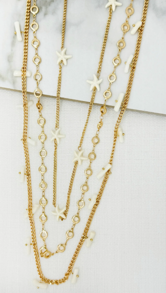 Envy Multi-Strand Layered Starfish Charm Necklace