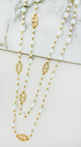 Envy Multi Layered Faux Pearl and Diamante Necklace