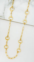 Envy Snaffle Horsebit Chain Long Necklace - Gold