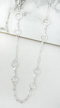 Envy Snaffle Horsebit Chain Long Necklace - Silver