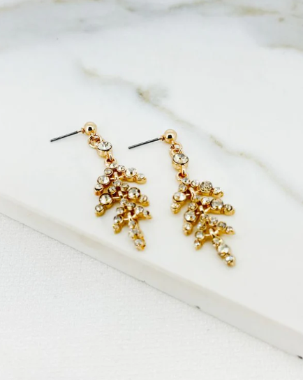 Envy Crystal Cascading Drop Earrings - Gold