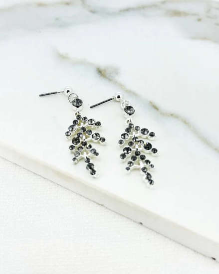 Envy Crystal Cascading Drop Earrings - Silver