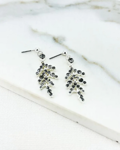 Envy Crystal Cascading Drop Earrings - Silver
