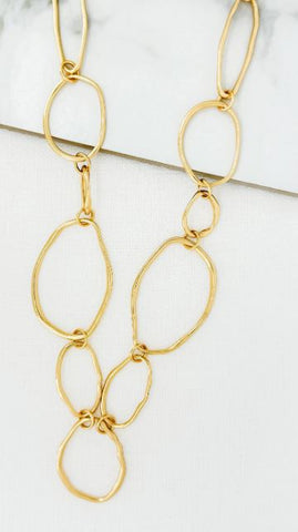 Envy Long Oval Loop Necklace - Gold